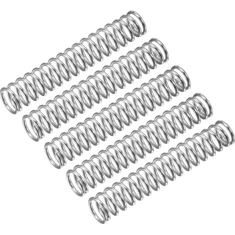 15 - Ressort De Compression - Acier Inoxydable 304 - Résistance À La Corrosion Et À La Chaleur - Pour Réparations Et Projets Mécaniques - Argenté - 8mm X 50mm (1/5)