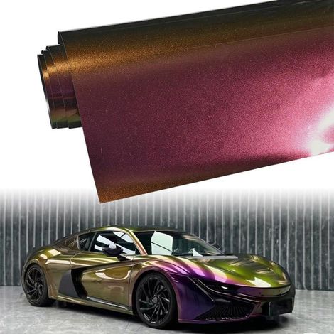 Autofolie Chamäleon Lila Grün Gold Glanz Metallic mit Glitzer, Lackschutzfolie mit Luftkanälen (1/5)