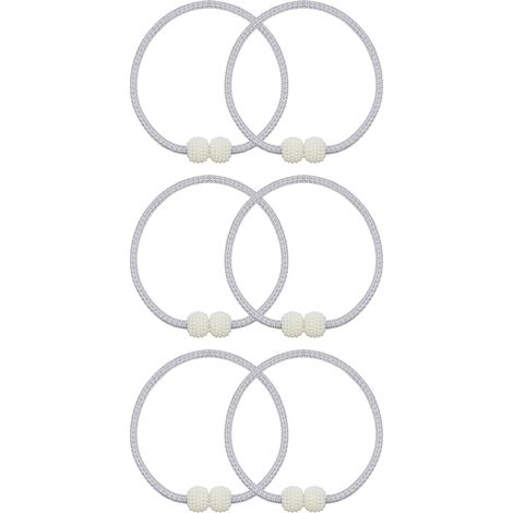 Embrasse De Rideau Magnétique - Perle Grise - Fixation Sans Perçage Pour Rideaux Intérieurs - Lot De 2