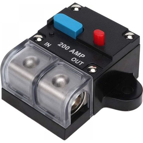 Disjoncteur Audio, 200A Réinitialisable de Voiture Fusible Bouton de Réinitialisation Disjoncteur Disjoncteur Auto-Récupération pour la Protection Audio et Amplis (1/5)