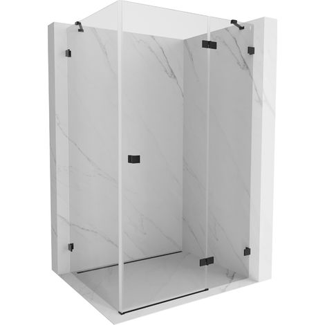 Mexen Lunar cabine de douche pivotante droite 85 x 80 cm, transparent, noir - 834-085-080-70-00-P (1/5)