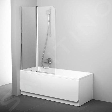 Ravak Chrome - Paroi de baignoire CVS2, gauche, 990x1500 mm, aluminium brillant/verre transparent 7QLA0C00Z1 (1/4)