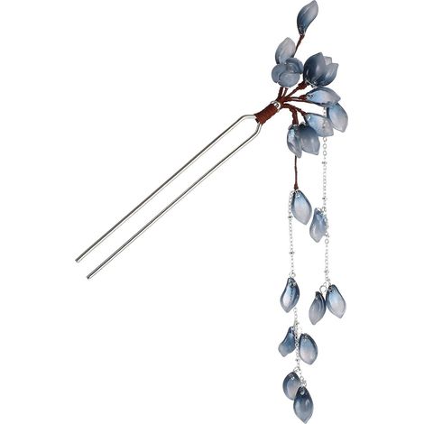Épingle à Cheveux Chinoise Pendentif à Glands en Métal et Glaçure Élégante Confortable Accessoire Coiffure Femme pour Fête D'anniversaire (1/5)