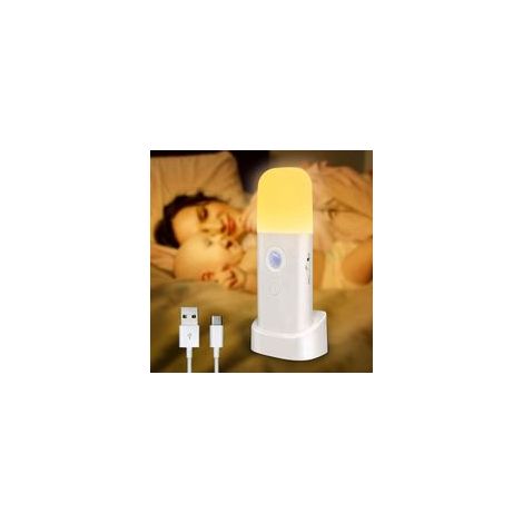 Wiederaufladbare LED-Nachtlampe für Erwachsene, 2000 mAh, Bewegungsmelderlampe für den Innenbereich, 5 einstellbare Helligkeitsstufen, sehr gut geeignet für Kinder und Babys (warmes Licht) - Crezuo