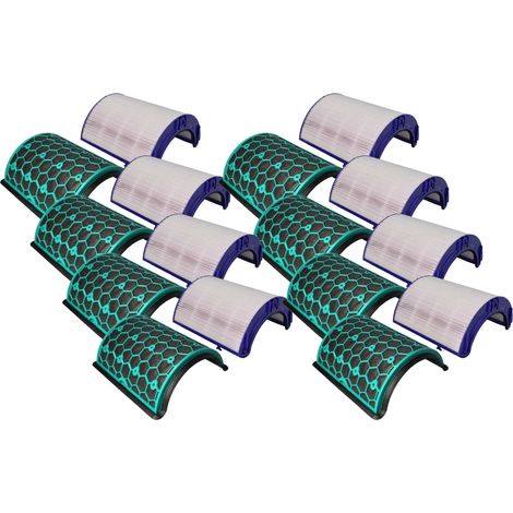 vhbw 8 Part Filter Set compatible with Dyson Cool Formaldehyde TP09 Air Purifier - activated carbon filter, HEPA filter