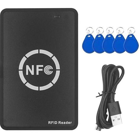 RFID NFC Smart Chip Reader Writer + Key Ring CUID 125K 13.56M Badge Copier Cloning Tag Duplicator IC ID Copy (1/5)