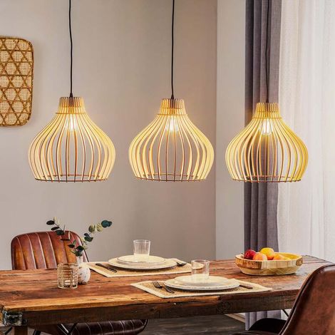 [GEBRAUCHT] B-Ware Hängeleuchte Barrel 3-flammig LED Pendelleuchte Lampe Leuchte dimmbar schwarz (1/2)