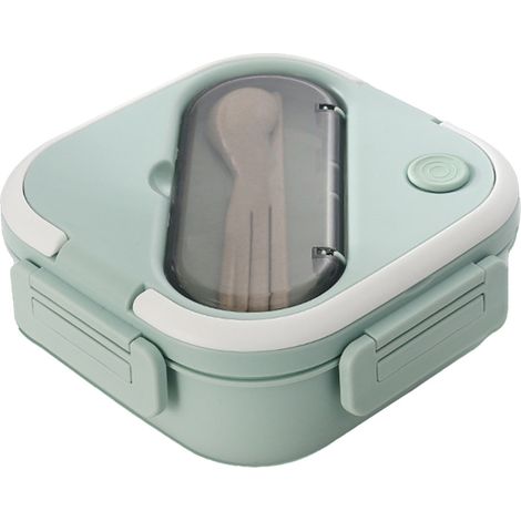 Boîte à bento plastique compartiments étanche isotherme déjeuner école travail micro-ondes vert (1/5)