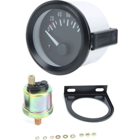 Kit de Jauge de Pression D'huile électrique Jauges de Jauge de Pression D'huile électrique Jauge de Pression D'huile de Voiture avec teur 0100 Psi 12V 52Mm2 Pouces. (1/4)