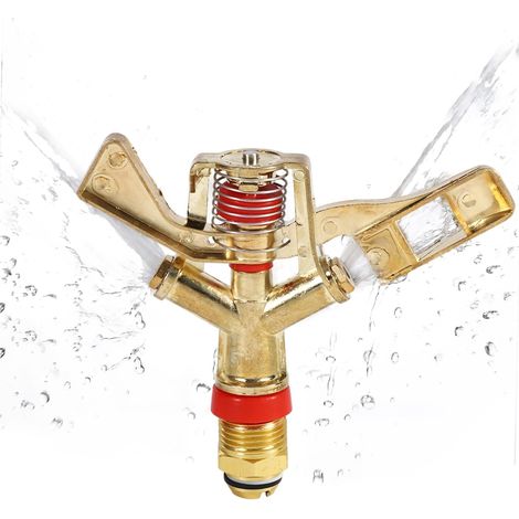 1 Arroseur Oscillant en Laiton, Raccord 1/2 Pouce, Couverture 360°, Pour Pelouse Et Grandes Surfaces