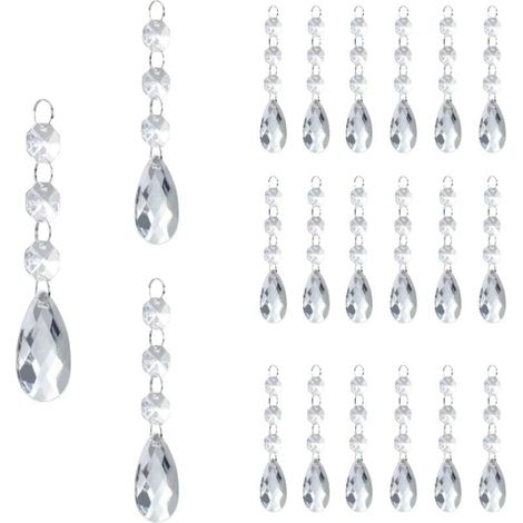 Perles de Cristal 24Pcs Decoration Noel Sapin de Noel Decoration Noel Interieur Deco Noel Interieur Décoration Noel Intérieur Decoration Sapin Noel Decoration Interieur pour Sapins de Noël (1/4)