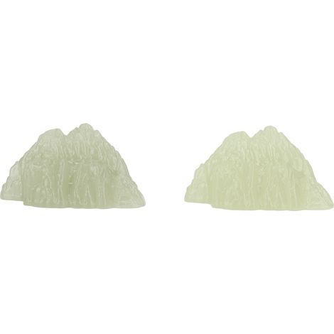 Lot de 2 spécimens de cristal minéral vert fluorite, roche décorative lumineuse super brillante pour aquarium, ornement de paysage de bureau style 01 (1/5)