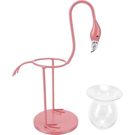 Pot de culture hydroponique Flamingo, bulbe, pot de culture décoratif polyvalent et raffiné pour la décoration intérieure, style sur pied rose (1/5)