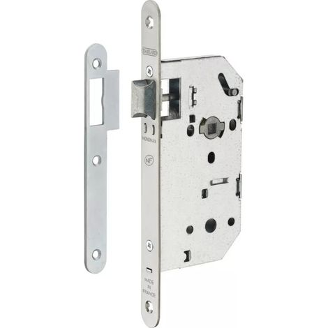 Serrure à larder série Monomax - NF - Têtière bouts ronds - suremballage de 5 - Bec de cane - Inox