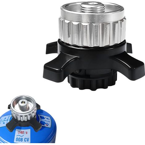 Adaptateur Bouteille Gaz,Compatible avec les bouteilles de gaz CV/Easy Clic, et compatible avec les valves filetées EN417,Fabriqué en laiton et en alliage métallique (1/5)