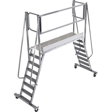 Piattaforma con ruote 10 gradini - Altezza massima di lavoro 4.11m - PONT10-1800