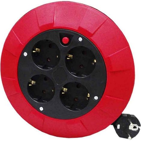 Avvolgicavo domestico 5mts 3x1-4 prese t/tl con protettore termico edm (1/5)