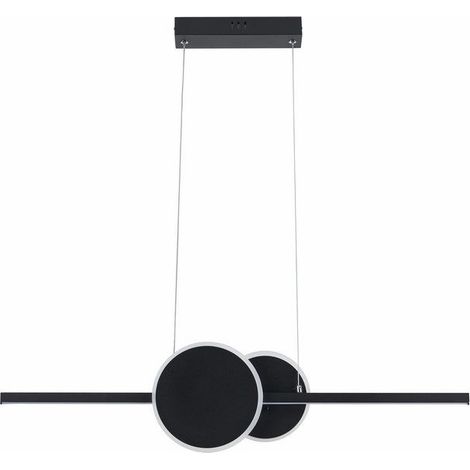 Suspension Gendra noire design 2 anneaux LED 23W Reality (1/2)