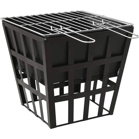 Barbecue 2 en 1 avec brasero intégré, 34 x 34 x 48 cm, acier (1/5)