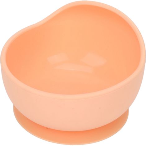 Bol en silicone souple et portable pour enfants et personnes âgées, avec ventouse, rose poudré, idéal pour la maison et le restaurant. (1/5)