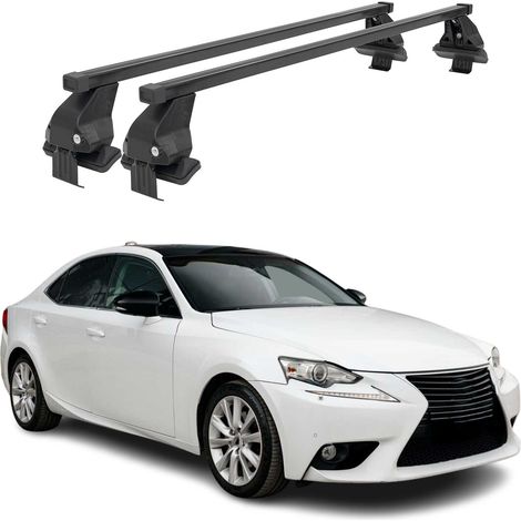 OMAC Dachträger Querträger Stahl für Lexus IS III XE30 2014-2026 – Abschließbar – City-Crash-getestet – DIN 75302:2019 – ISO/PAS 11154:2006 – Max. 50 kg Schwarz (1/5)