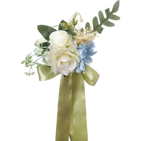 Dossier de chaise fleur Banquet célébration de mariage activités de plein air décoration florale blanc lait (1/5)