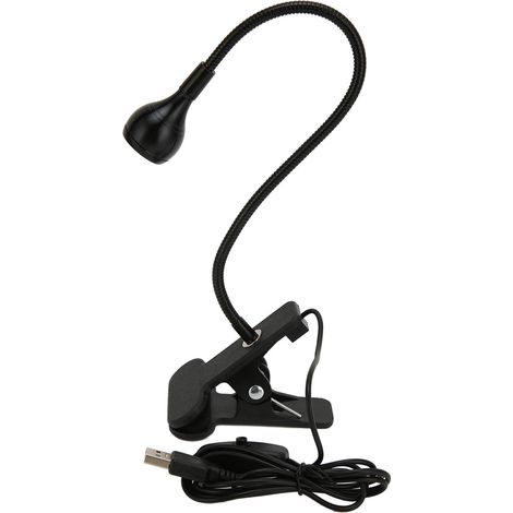 Warmweiße LED-Lampe, Augenschutz, flexibler Schwanenhals, Klemme, tragbare USB-Leseleuchte für Camping (1/5)