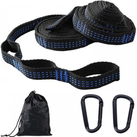 1 paire d'ensemble de fixation pour hamac, ensemble de suspension, 300 cmx2,5 cm, max 200 kg pour le camping, la randonnée, le pique-nique, les voyages en plein air (1/4)