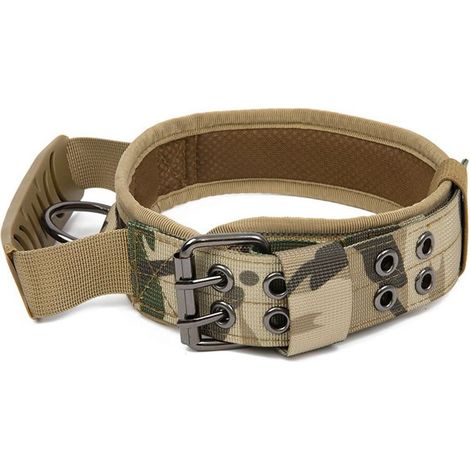 Collier tactique réglable pour chien – Nylon 1000D durable – Rembourré pour confort – 5 points de réglage – Taille XL pour chiens moyens à grands(Couleur camouflage) (1/5)