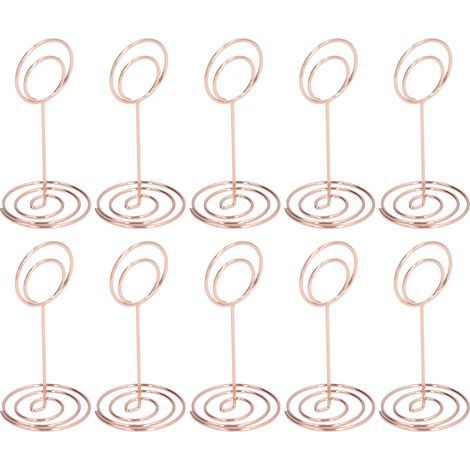 10 pièces Support Numéro de Table Base Ronde Procédé Électrolytique Forme Élégante Mignonne Décoration Maison pour Mariages Or Rose (1/5)