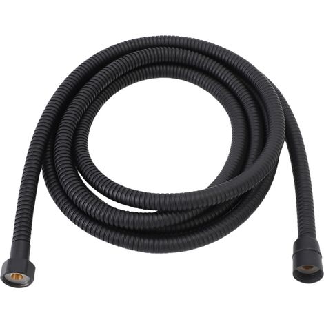 Flexible de douche extra long 3 mètres – Anti-nœuds, débit puissant, économique en eau, gaine PP étanche, noir, pour pommeau de douche (1/5)