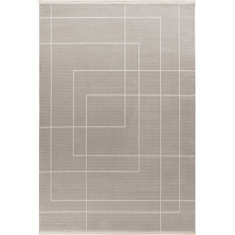 Tapis intérieur argenté dense moderne à poils courts - 150 x 80 cm (1/5)