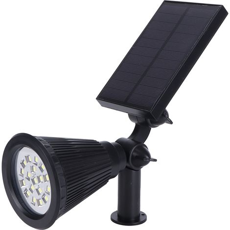 Solarbetriebene LED-Gartenleuchten, Strahler mit 18 LEDs, weißes Licht, für Rasen-, Park- und Gartenbeleuchtung, inklusive Erdspieß (1/5)
