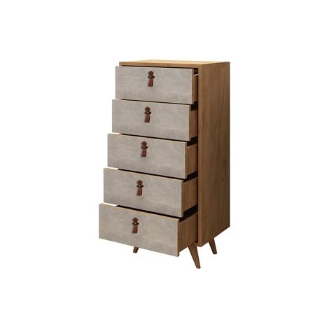 Cómoda,100% Tablero de aglomerado rechapado en melamina, Color Roble
Blanco