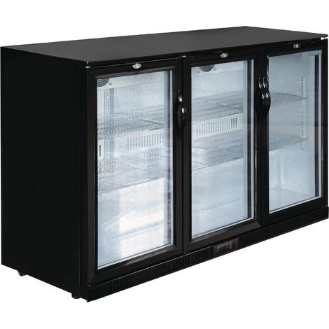 Arrière Bar Noir 3 Portes Pivotantes Vitrées Série G - 320 L - Polar (1/3)