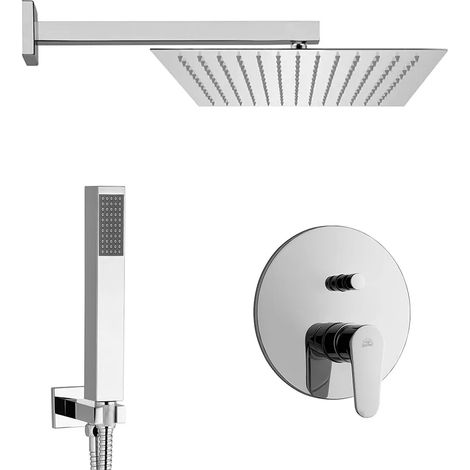 Set doccia incasso Paffoni Green quadrato con soffione 30 cm e kit doccia (1/5)