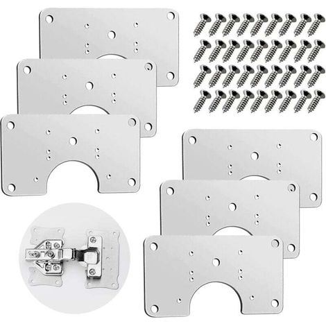Cabinet Hinge Repair Brackets, Stainless Steel Hinge Repair Plate Mounting, Furniture Hinge Repair Kit MUMU (1/4)