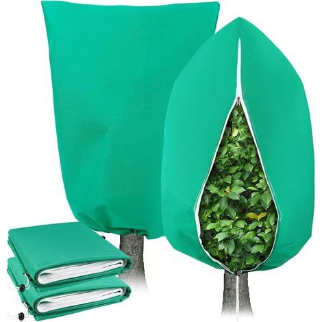 2-teiliges Pflanzenschutz-Set, 80 cm x 120 cm, große Frostschutzhüllen für Pflanzen mit Reißverschluss und Kordelzug für winterliche Sträucher im Freien (1/5)