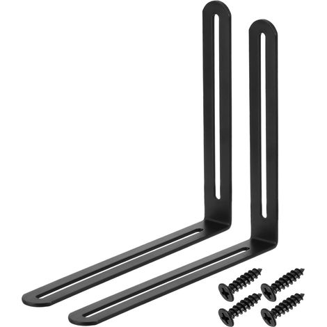 2Pcs Équerre Réglable En L Avec Fente 7.87 x 6.5 Pouces Noir (1/5)