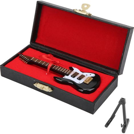 Mini Guitare en Plastique - Instrument de Musique Décoratif de Bureau avec Support et Boîte de Rangement (1/5)