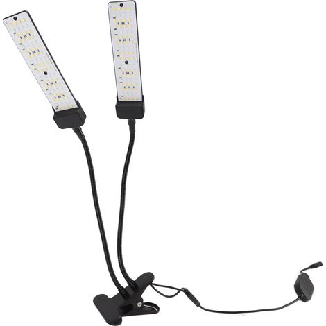 Lampe de culture végétale double tête, spectre complet, pince clipsable, protection solaire, lampe de croissance intérieure pour légumes avec minuterie, prise UE 100-240V (1/5)