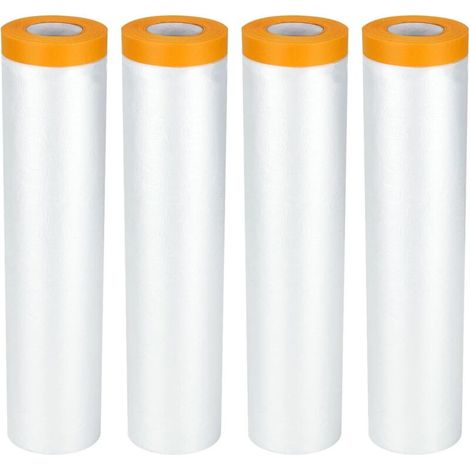 Rollen selbstklebender Staubschutzfolien, 2,4 x 20 m, Tropfschutzfolien-Abdeckband mit Kunststoffrückseite, dekorative Kunststofffolien zum Streichen, Möbelbeschichtung