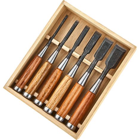 Coffret de 6 ciseaux de menuiserie japonais - Fujikawa Oire Nomi (1/5)