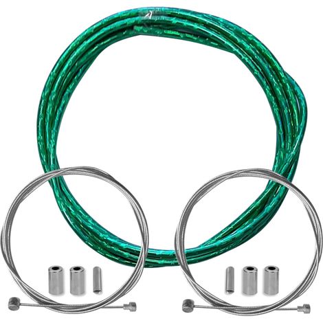 kit gaine frein vert laser vélo avec câble embouts kit avant arrière compatible avec shimano sram cycle ville route vtt insert performance cable (1/4)