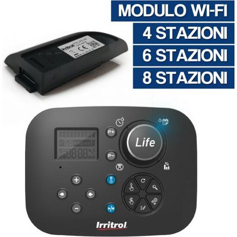 PROGRAMMATORE IRRIGAZIONE CENTRALINA IRRITROL LIFE MODULO WI-FI 4-6-8 ZONE 26651V 4 STAZIONI (26651)