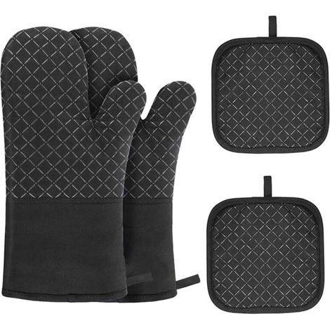 4 ensembles de gants isolants pour four gants pour barbecue 17 30cm (1/4)