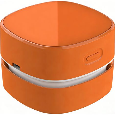 Mini aspirateur de table sans fil, aspirateur de bureau portable rechargeable par USB pour clavier, ordinateur portable, bureau, voiture et poils d'animaux (Orange) (1/5)