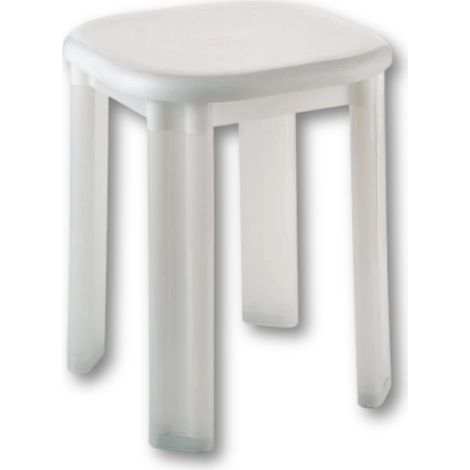 Sgabello in polipropilene bianco per arredo bagno Eos