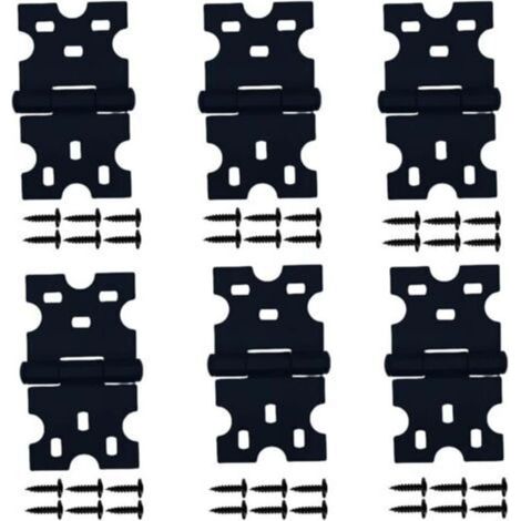 6 pièces charnières noires pour meubles, charnières à vis adaptées aux petites portes, tiroirs, fenêtres et accessoires de mobilier domestique (1/4)