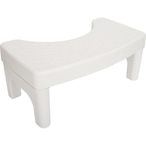 Tabouret de toilette épais, marchepied pour toilettes, repose-pieds antidérapant, stable et robuste, blanc (1/5)